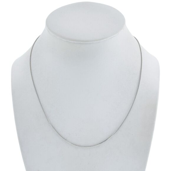 Vintage NC Sterling Silver 925 1.1mm Box Chain Necklace 16.75" - Picture 1 of 3